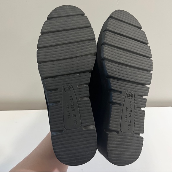 Bernie Mev Black Fuzzy Rhinestone Slip-On Loafer Shoes Womens 38 Chic Whimsigoth - Picture 6 of 7